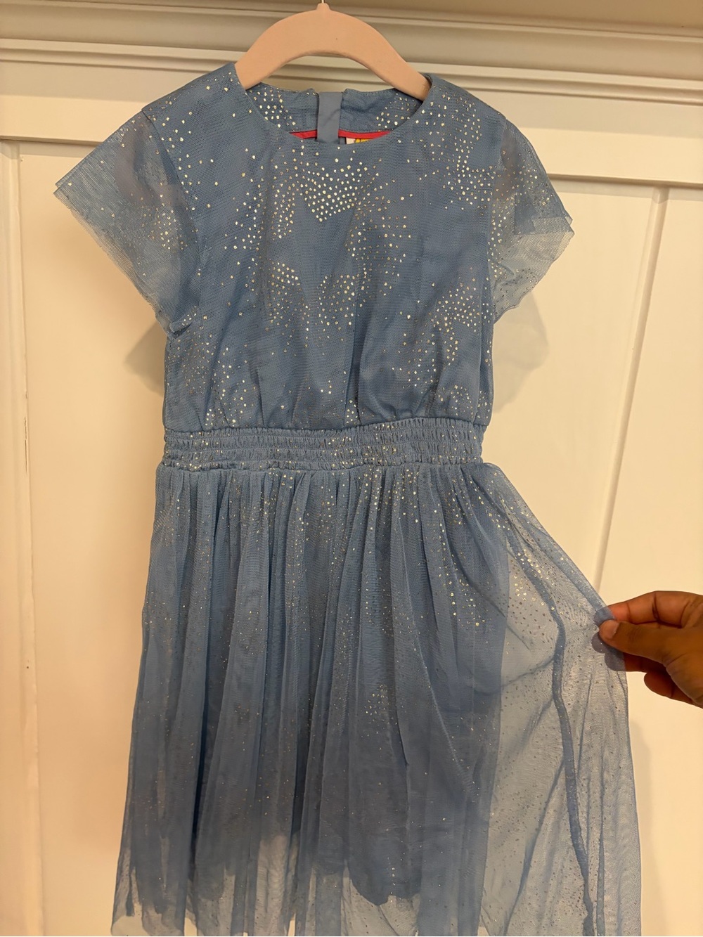 Light Blue Sparkle stars Tulle Kids Dress